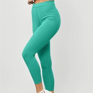 ALO Yoga Ribbed High-Waist 7/8 Blissful Legging - Size L Ocean Teal